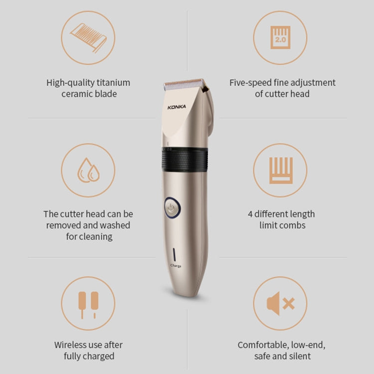 KONKA KZ-TJ01 Men Household Electric Hair Clippers Hair Clippers - Hair Trimmer by KONKA | Online Shopping UK | buy2fix