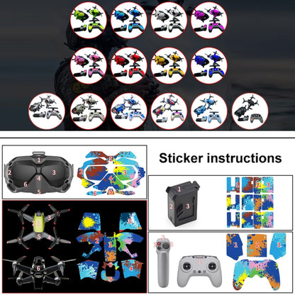 FPV-TZ-SF 4 in 1 Waterproof Anti-Scratch Decal Skin Wrap Stickers Personalized Film Kits for DJI FPV Drone & Goggles V2 & Remote Control & Rocker(Fluorescent Gold) - DJI & GoPro Accessories by buy2fix | Online Shopping UK | buy2fix