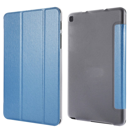 Silk Texture Three-fold Horizontal Flip Leather Case with Holder For Samsung Galaxy Tab A7 Lite 8.7 T220 / T225(Blue) - Samsung Accessories by buy2fix | Online Shopping UK | buy2fix