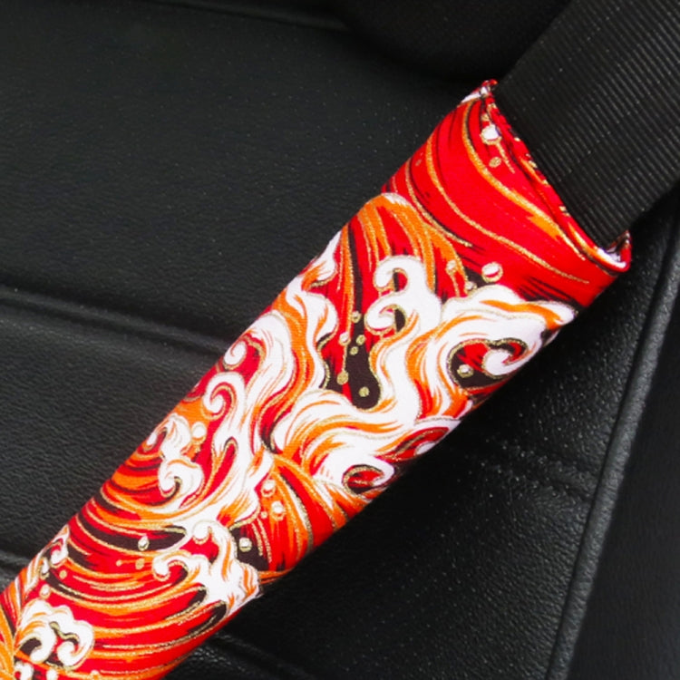 Car Seat Belt Protective Cover(Sea Wave Red) - In Car by buy2fix | Online Shopping UK | buy2fix