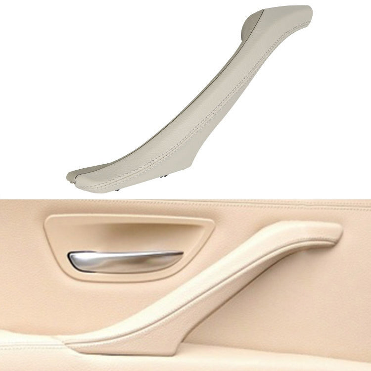 Car Leather Left Side Inner Door Handle Assembly 51417225854 for BMW 5 Series F10 / F18 2011-2017(Creamy-white) - In Car by buy2fix | Online Shopping UK | buy2fix