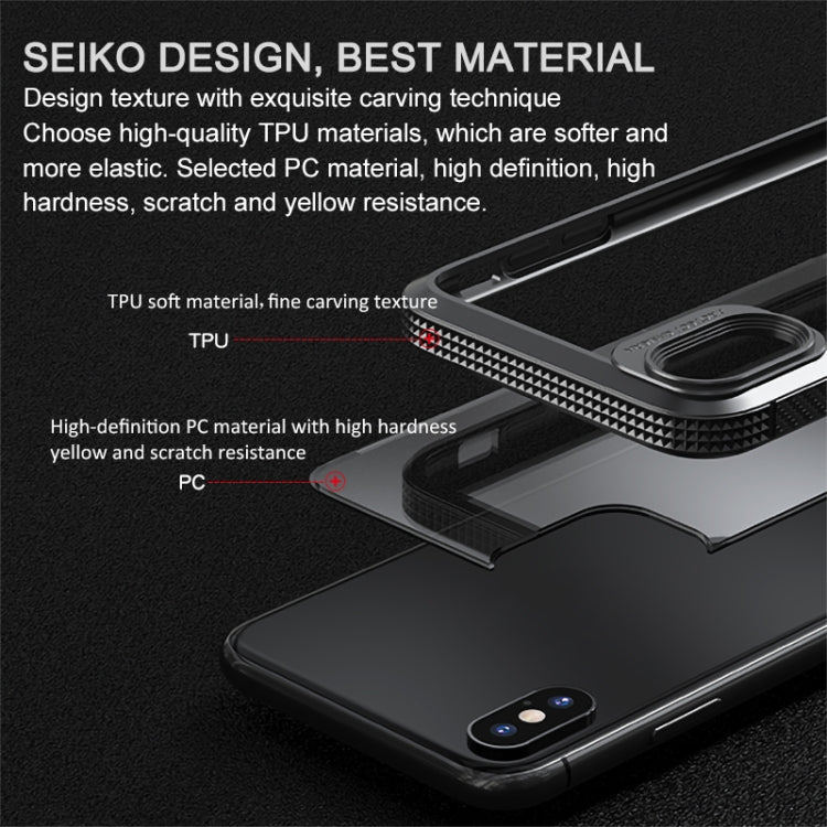 For iPhone XS Max iPAKY MG Series Carbon Fiber Texture Shockproof TPU+ Transparent PC Case(Black) - More iPhone Cases by iPAKY | Online Shopping UK | buy2fix