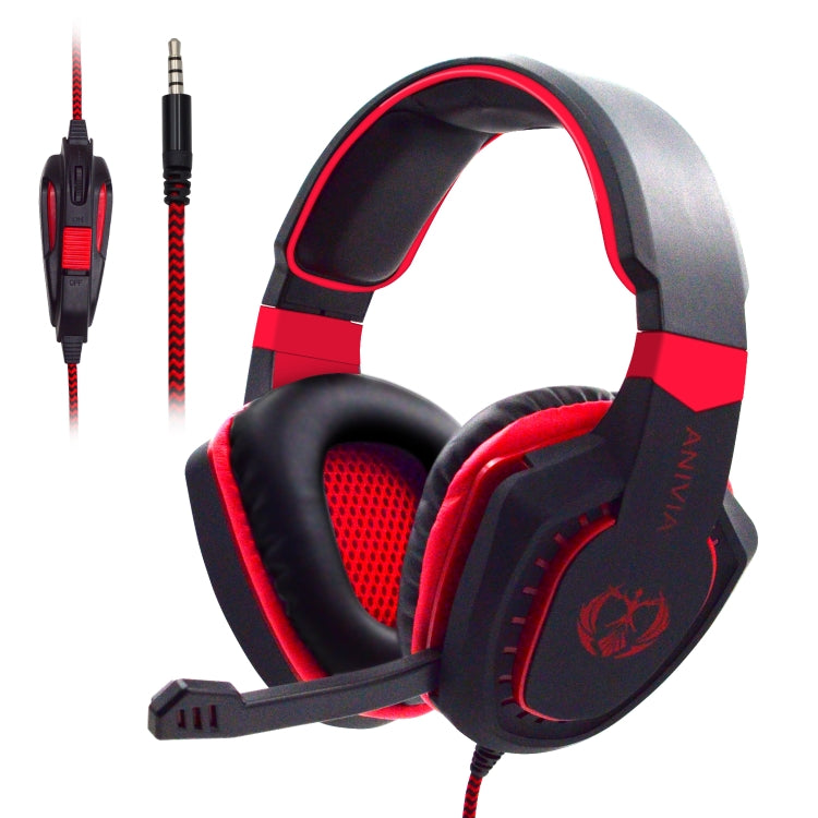 Anivia AH28 3.5mm Stereo Sound Wired Gaming Headset with Microphone(Black Red) - Multimedia Headset by SADES | Online Shopping UK | buy2fix