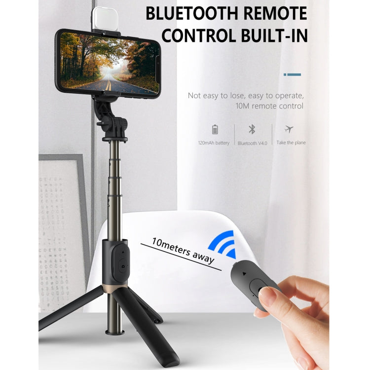 Q03S Fill Light Bluetooth Selfie Stick Tripod Mobile Phone Holder(Black) - Consumer Electronics by buy2fix | Online Shopping UK | buy2fix