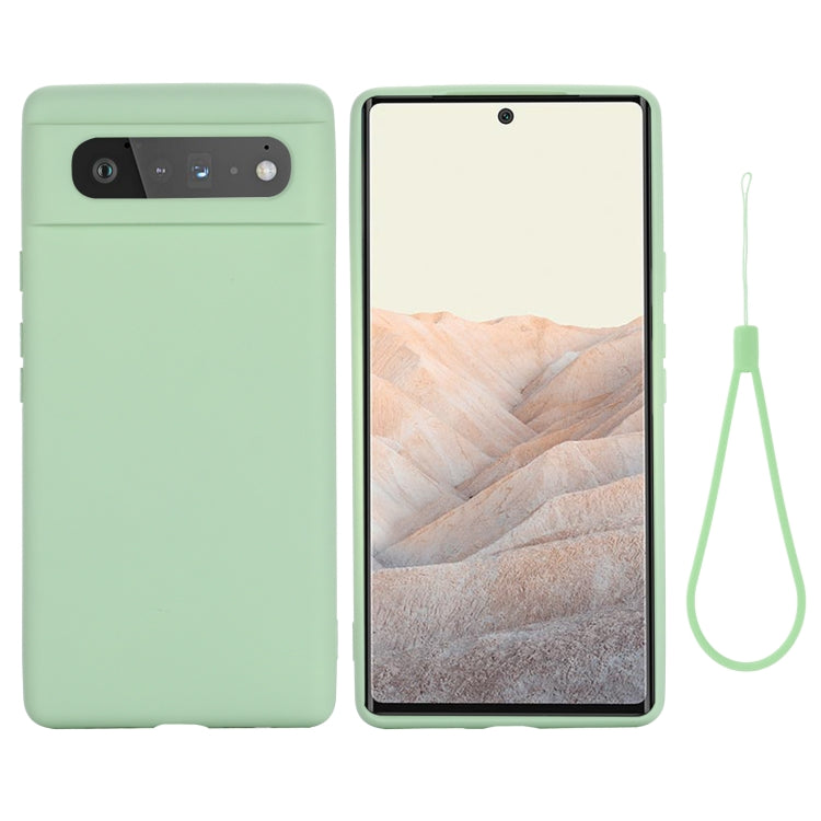 For Google Pixel 6 Pure Color Liquid Silicone Shockproof Full Coverage Case(Green) - Google Cases by buy2fix | Online Shopping UK | buy2fix