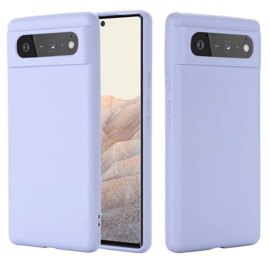 For Google Pixel 6 Pure Color Liquid Silicone Shockproof Full Coverage Case(Purple) - Mobile Accessories by buy2fix | Online Shopping UK | buy2fix