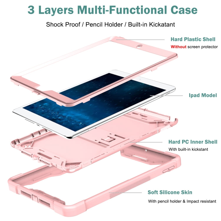 Silicone + PC Shockproof Protective Case with Holder For iPad 9.7 inch (2017/2018)(Rose Gold) - iPad 9.7 (2018) & (2017) Cases by buy2fix | Online Shopping UK | buy2fix