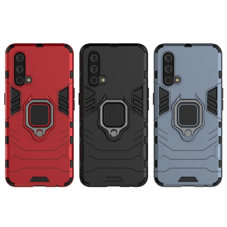 For OnePlus Nord CE 5G PC + TPU Shockproof Protective Case with Magnetic Ring Holder(Red) - OnePlus Cases by buy2fix | Online Shopping UK | buy2fix