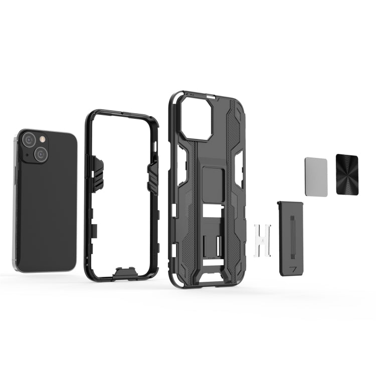 For iPhone 13 mini Supersonic PC + TPU Shock-proof Protective Case with Holder (Grey) - iPhone 13 mini Cases by buy2fix | Online Shopping UK | buy2fix