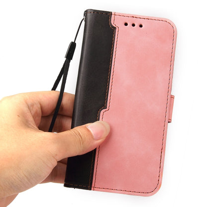 For iPhone 13 Business Stitching-Color Horizontal Flip PU Leather Case with Holder & Card Slots & Photo Frame (Pink) - iPhone 13 Cases by buy2fix | Online Shopping UK | buy2fix