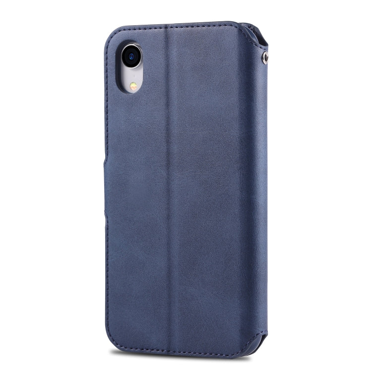 For iPhone XR AZNS Calf Texture Magnetic Horizontal Flip PU Leather Case with Holder & Card Slots & Photo Frame(Blue) - More iPhone Cases by AZNS | Online Shopping UK | buy2fix