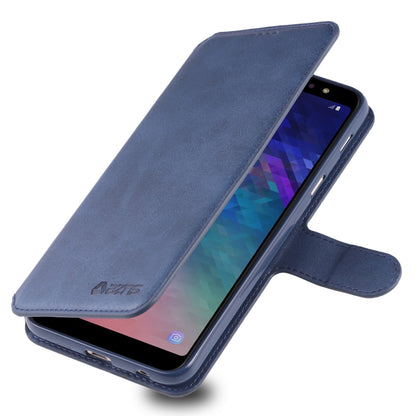 For Galaxy A6 2018 AZNS Calf Texture Magnetic Horizontal Flip PU Leather Case with Holder & Card Slots & Photo Frame(Blue) - Galaxy Phone Cases by AZNS | Online Shopping UK | buy2fix