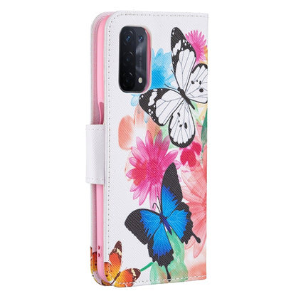 For OPPO A74 / A93 / A54 5G Colored Drawing Pattern Horizontal Flip Leather Case with Holder & Card Slots & Wallet(Butterflies) - OPPO & vivo Accessories by buy2fix | Online Shopping UK | buy2fix