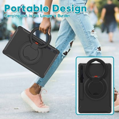 For Samsung Galaxy Tab S8+ / Tab S8 Plus /  Tab S7 FE / Tab S7+/S7 FE 12.4 inch T970 Shockproof TPU + PC Protective Case with 360 Degree Rotation Foldable Handle Grip Holder & Pen Slot(Black) - Galaxy Tab S8+ Cases by buy2fix | Online Shopping UK | buy2fix