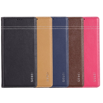 For Galaxy Note 10  GEBEI Top-grain Leather Horizontal Flip Protective Case with Holder & Card Slots(Rose Red) - Galaxy Phone Cases by GEBEI | Online Shopping UK | buy2fix