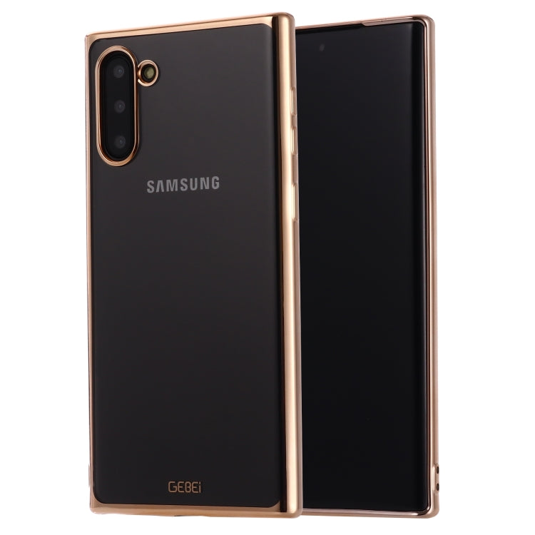 For Galaxy Note 10 GEBEI Plating TPU Shockproof Protective Case(Gold) - Galaxy Phone Cases by GEBEI | Online Shopping UK | buy2fix