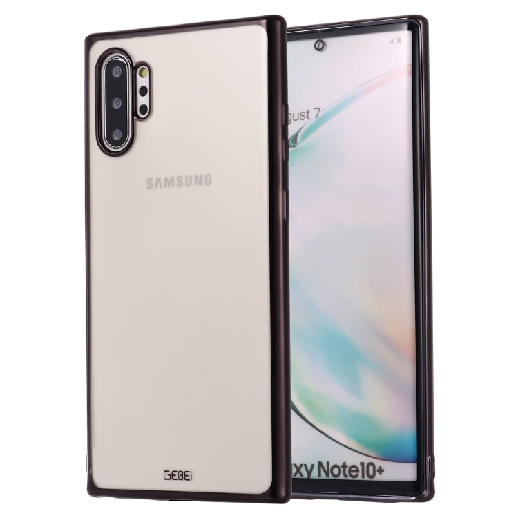 For Galaxy Note 10+ GEBEI Plating TPU Shockproof Protective Case(Black) - Galaxy Phone Cases by GEBEI | Online Shopping UK | buy2fix