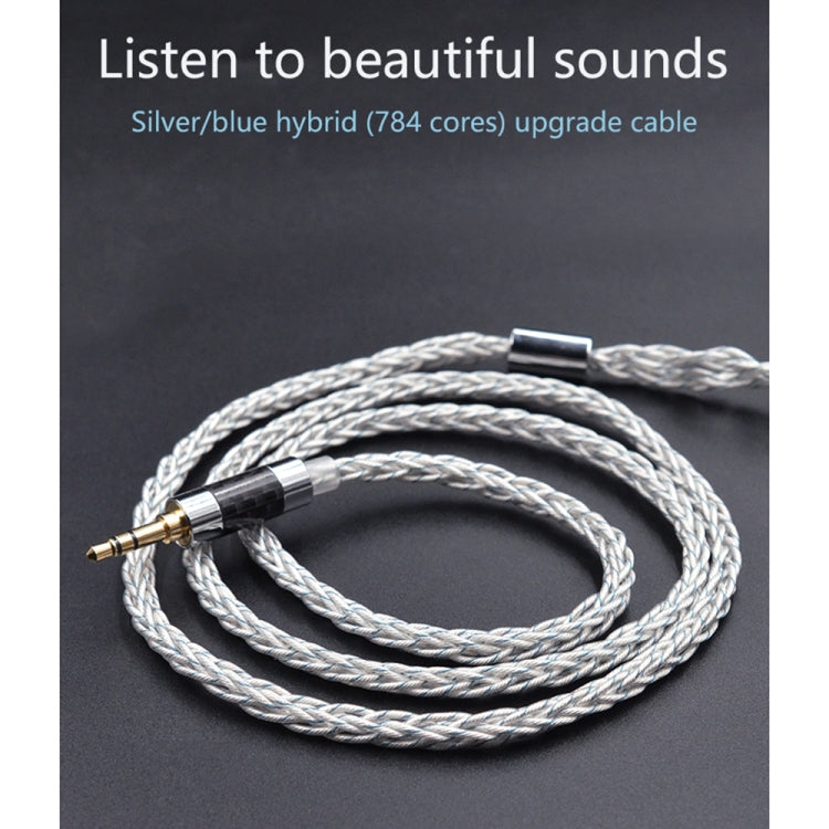 KZ 3.5mm Plug 784-core Blue Silver Mixed Braided Silver-plated Earphone Upgrade Cable For KZ ZS10 Pro / DQ6 / ASX, Cable Length: 1.2m(C Style) - Cable & Splitter by KZ | Online Shopping UK | buy2fix