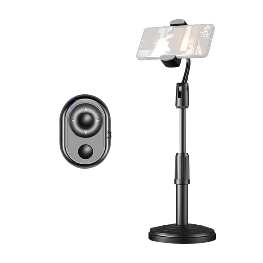Desktop Stand Mobile Phone Tablet Live Broadcast Stand Telescopic Disc Stand, Style:Holder + Remote Control(Black) - Consumer Electronics by buy2fix | Online Shopping UK | buy2fix
