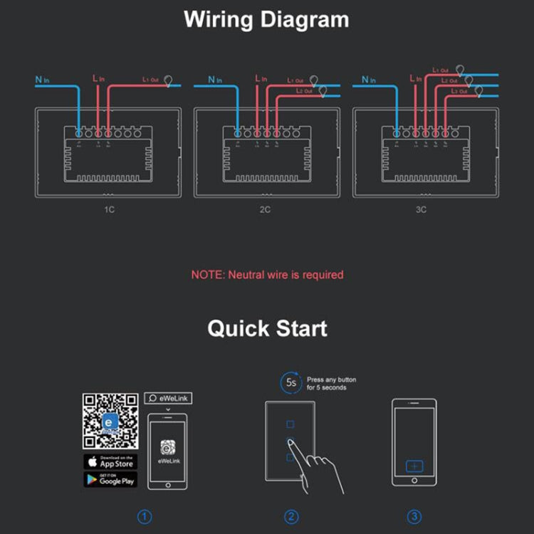 Sonoff T3 US-TX 433 RF WIFI Smart Remote Control Wall Touch Switch, US Plug, Style:Single Button - Smart Switch by Sonoff | Online Shopping UK | buy2fix