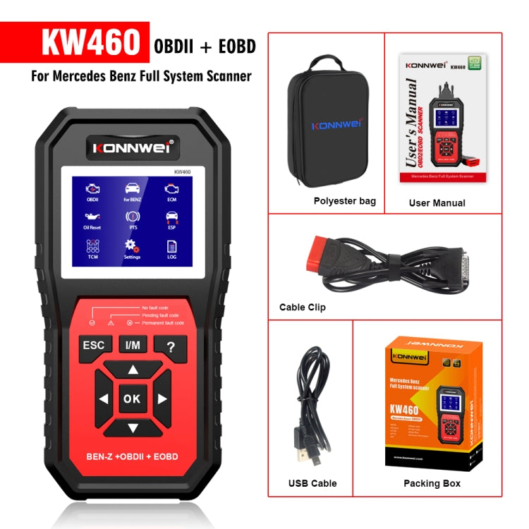 KONNWEI KW460 Car 2.8 inch 12V Lead-acid Battery Tester Fault Diagnosis Instrument - In Car by KONNWEI | Online Shopping UK | buy2fix