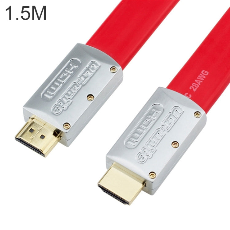 ULT-unite 4K Ultra HD Gold-plated HDMI to HDMI Flat Cable, Cable Length:1.5m(Red) - Cable by ult-unite | Online Shopping UK | buy2fix