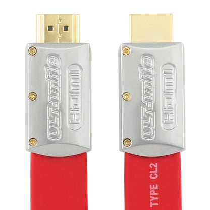 ULT-unite 4K Ultra HD Gold-plated HDMI to HDMI Flat Cable, Cable Length:16m(Red) - Cable by ult-unite | Online Shopping UK | buy2fix