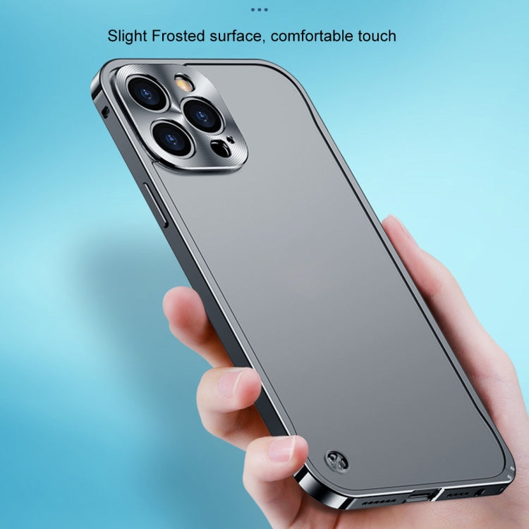 For iPhone 13 Pro Metal Frame Frosted PC Shockproof Phone Case (Silver) - Apple Accessories by buy2fix | Online Shopping UK | buy2fix