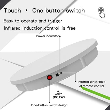 52cm Remote Control Electric Rotating Turntable Display Stand Video Shooting Props Turntable, Plug-in Power, Power Plug:AU Plug(White) - Camera Accessories by buy2fix | Online Shopping UK | buy2fix