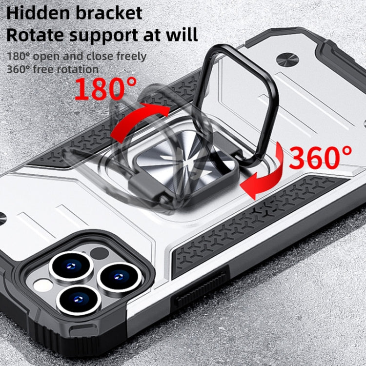 For iPhone 12 WK WTP-012 Shockproof PC + TPU + Metal Phone Case with Ring Holder(Silver) - iPhone 12 / 12 Pro Cases by WK | Online Shopping UK | buy2fix