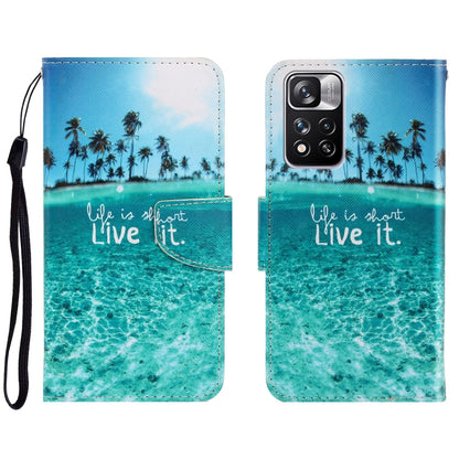 For Xiaomi Redmi Note 11 Pro 3D Colored Drawing Horizontal Flip Leather Phone Case(Coconut Tree) - Xiaomi Accessories by buy2fix | Online Shopping UK | buy2fix