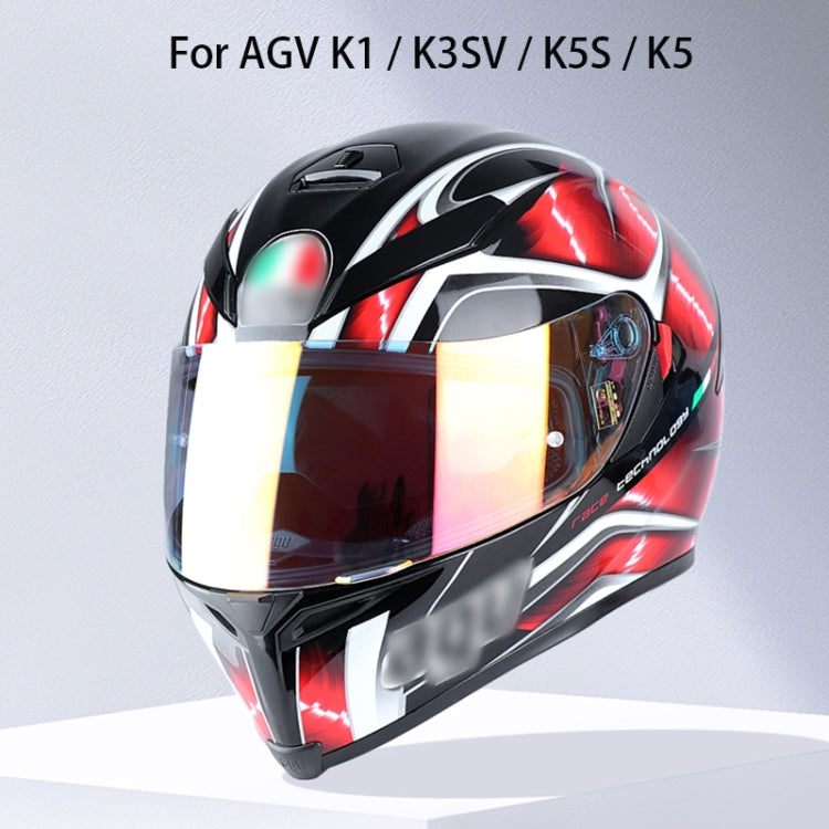 Motorcycle Helmet Visor Anti-UV Wind Shield Lens For AGV K1 / K3SV / K5(Electroplated Blue) - In Car by buy2fix | Online Shopping UK | buy2fix