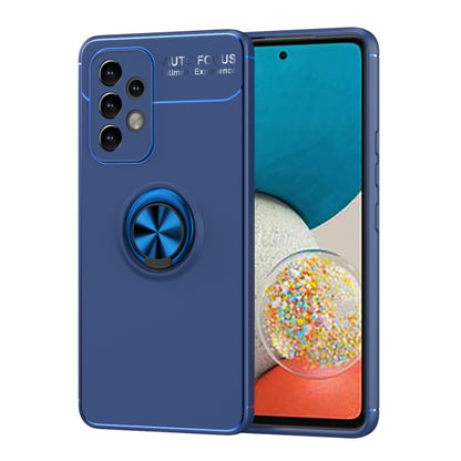 For Samsung Galaxy A53 5G Metal Ring Holder 360 Degree Rotating TPU Phone Case(Blue) - Samsung Accessories by buy2fix | Online Shopping UK | buy2fix
