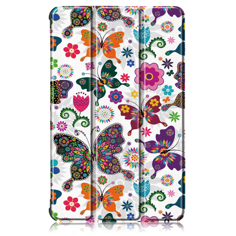 For Lenovo Tab M8 Coloured Drawing Pattern Horizontal Deformation Flip Leather Case with Three-folding Holder(Butterfly) - Mobile Accessories by buy2fix | Online Shopping UK | buy2fix