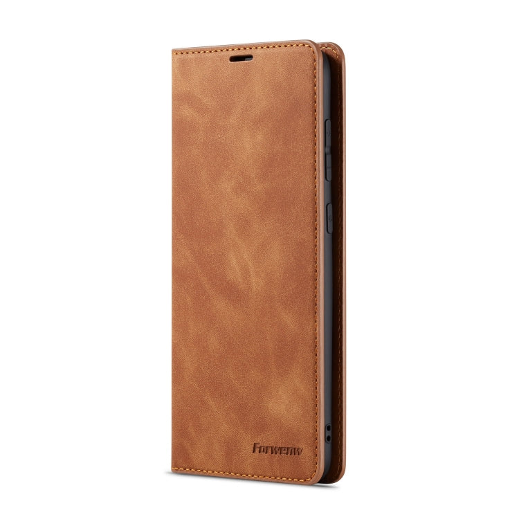 For Galaxy A50 Forwenw Dream Series Oil Edge Strong Magnetism Horizontal Flip Leather Case with Holder & Card Slots & Wallet & Photo Frame(Brown) - Galaxy Phone Cases by Forwenw | Online Shopping UK | buy2fix