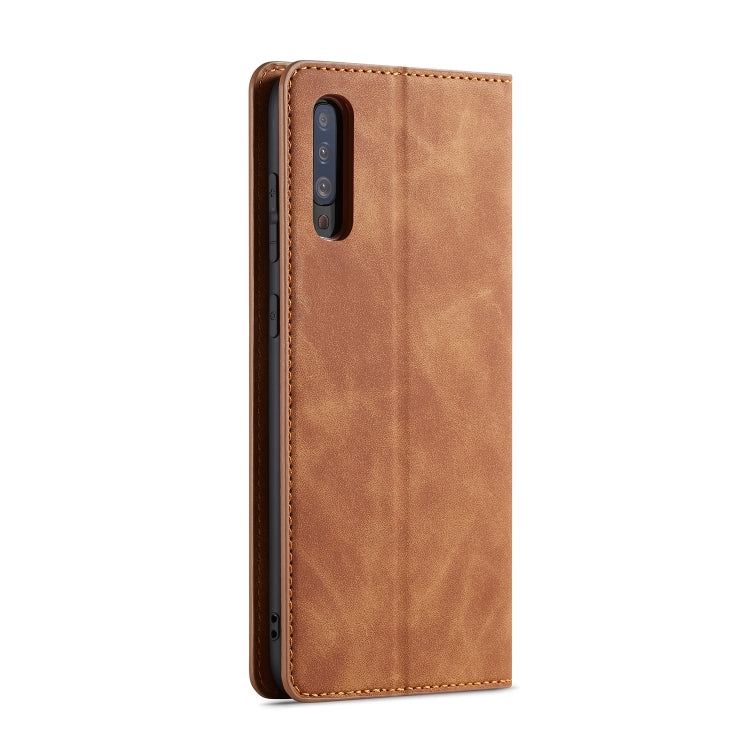 For Galaxy A50 Forwenw Dream Series Oil Edge Strong Magnetism Horizontal Flip Leather Case with Holder & Card Slots & Wallet & Photo Frame(Brown) - Galaxy Phone Cases by Forwenw | Online Shopping UK | buy2fix