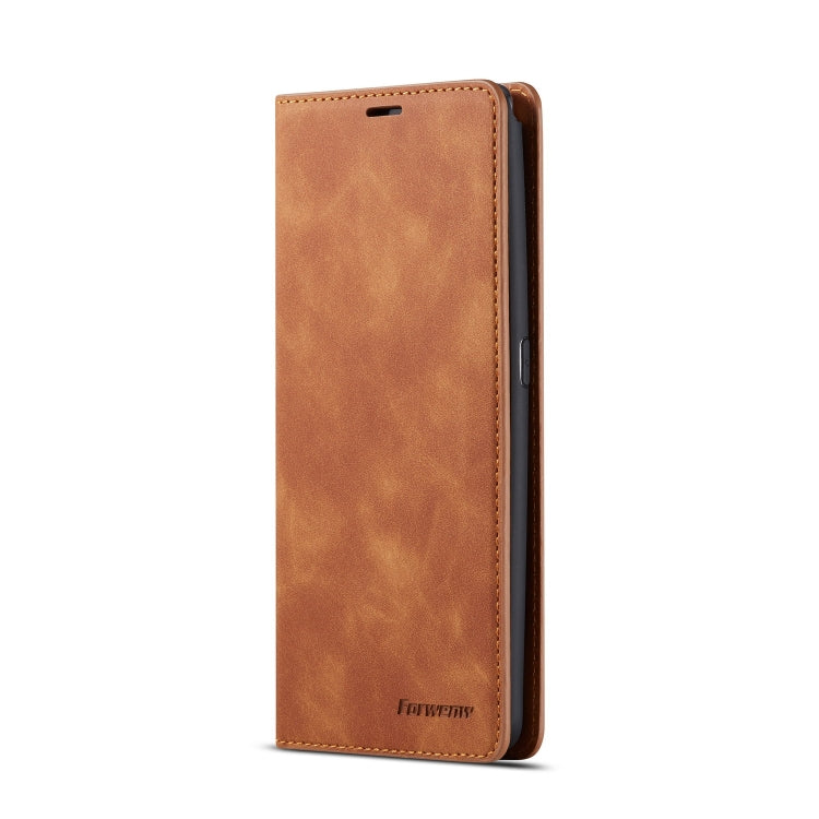 For Galaxy A80 / A90 Forwenw Dream Series Oil Edge Strong Magnetism Horizontal Flip Leather Case with Holder & Card Slots & Wallet & Photo Frame(Brown) - Galaxy Phone Cases by Forwenw | Online Shopping UK | buy2fix