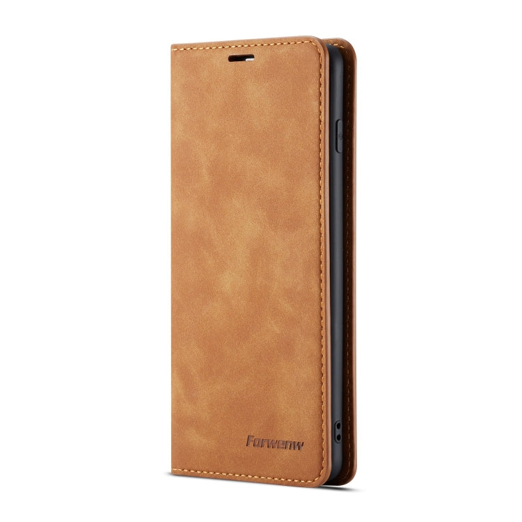 For Galaxy S10+ Forwenw Dream Series Oil Edge Strong Magnetism Horizontal Flip Leather Case with Holder & Card Slots & Wallet & Photo Frame(Brown) - Galaxy Phone Cases by Forwenw | Online Shopping UK | buy2fix