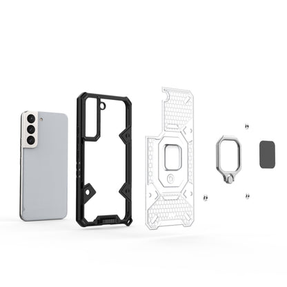 For Samsung Galaxy S22 5G Space PC+TPU Ring Holder Protective Phone Case(Grey) - Galaxy S22 5G Cases by buy2fix | Online Shopping UK | buy2fix