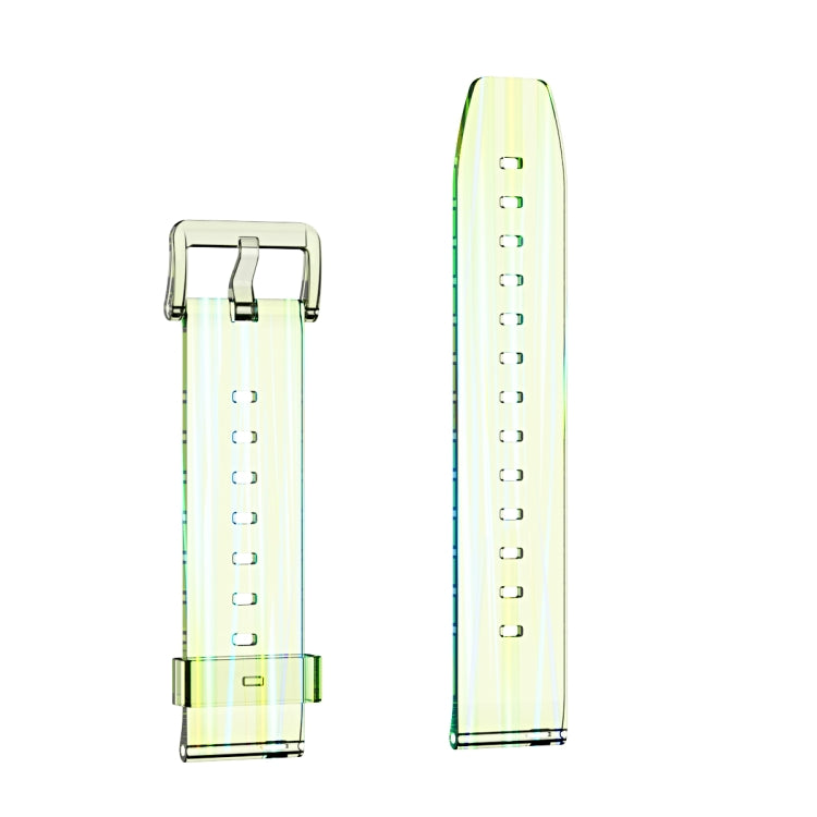 22mm Aurora Translucent Watch Band(Green) - Watch Bands by buy2fix | Online Shopping UK | buy2fix