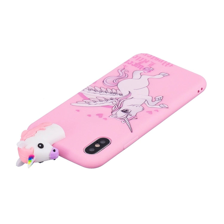 For iPhone X / XS Shockproof Cartoon TPU Protective Case(Unicorn) - More iPhone Cases by buy2fix | Online Shopping UK | buy2fix