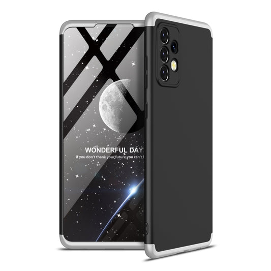 For Samsung Galaxy A52 5G / 4G GKK Three Stage Splicing Full Coverage PC Phone Case(Black Silver) - Galaxy Phone Cases by GKK | Online Shopping UK | buy2fix