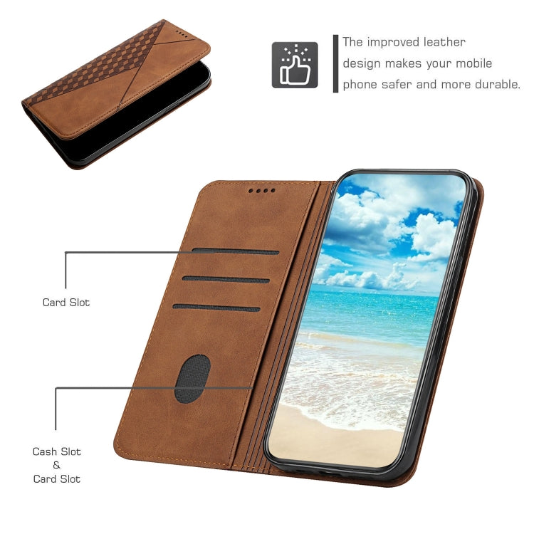 For Google Pixel 6 Pro Skin Feel Magnetic Leather Phone Case(Brown) - Google Cases by buy2fix | Online Shopping UK | buy2fix