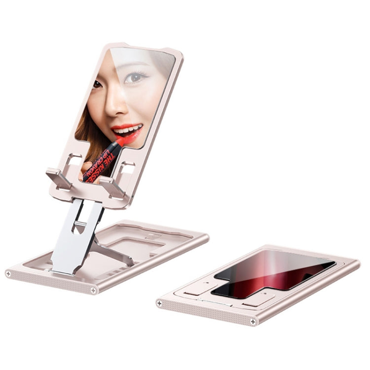 R-JUST HZ16 Slim Phone Desktop Holder(Rose Gold + Mirror Noodle) - Desktop Holder by R-JUST | Online Shopping UK | buy2fix