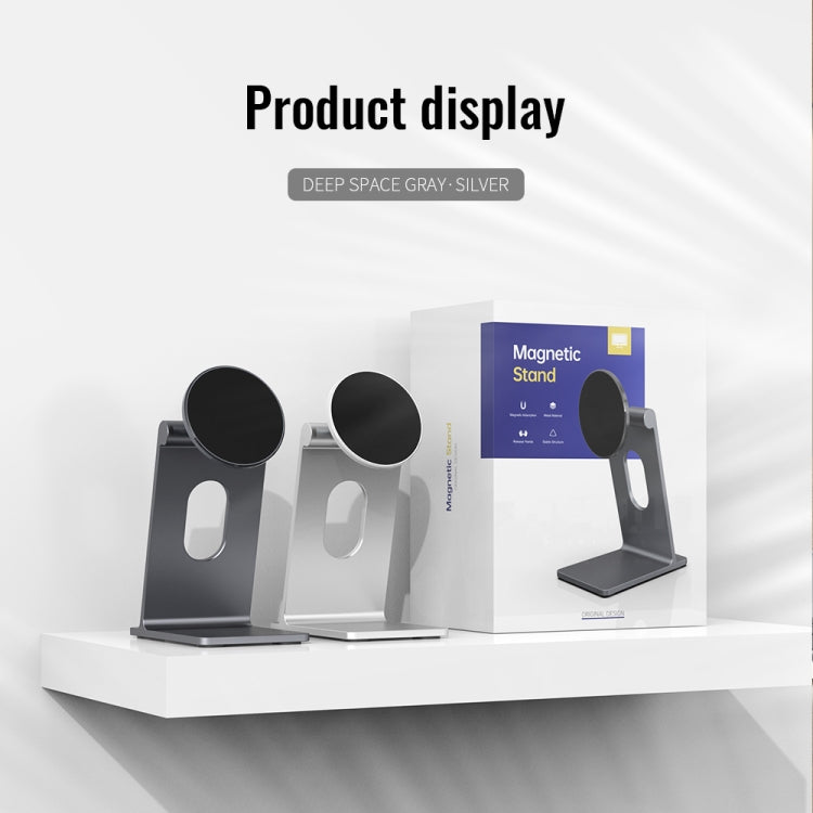 R-JUST SJ18 Square Desktop Magnetic Holder(Silver) - Desktop Holder by R-JUST | Online Shopping UK | buy2fix