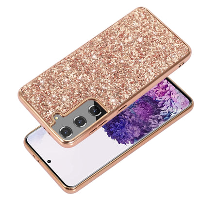 For Samsung Galaxy S22 Ultra 5G Glitter Powder Shockproof TPU Protective Phone Case(Black) - Samsung Accessories by buy2fix | Online Shopping UK | buy2fix