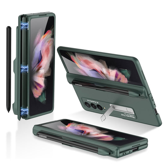 For Samsung Galaxy Z Fold3 5G GKK Magnetic Full Coverage Phone Flip Case with Pen Slot(Dark Green) - Galaxy Phone Cases by GKK | Online Shopping UK | buy2fix