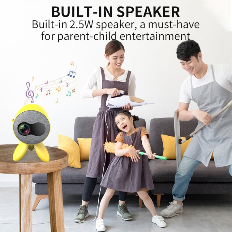 YG220 Same Screen Version Children Projector Mini LED Portable Home Speaker Projector, Plug Type:EU Plug(Yellow) - Consumer Electronics by buy2fix | Online Shopping UK | buy2fix