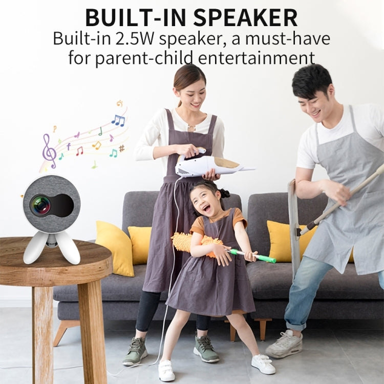 YG220 Same Screen Version Children Projector Mini LED Portable Home Speaker Projector, Plug Type:UK Plug(White) - Consumer Electronics by buy2fix | Online Shopping UK | buy2fix