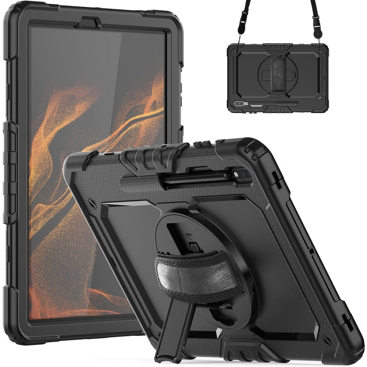 For Samsung Galaxy Tab S8+ 12.4 inch SM-X800 Silicone + PC Tablet Case(Black) - Galaxy Tab S8+ Cases by buy2fix | Online Shopping UK | buy2fix